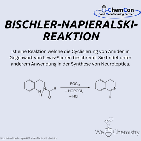 Schematische Darstellung der Bischler-Napieralski-Reaktion 