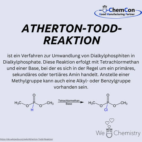 Schematische Darstellung der Atherton-Todd-Reaktion