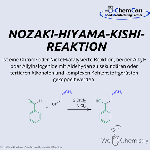 Schematische Darstellung der Nozaki-Hiyama-Kishi-Reaktion